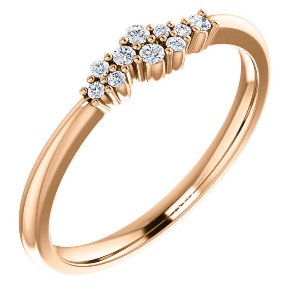 Diamond Stackable Cluster Ring, 14k Rose Gold
