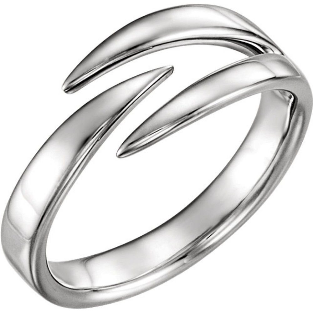 Negative Space Ring, Rhodium-Plated 14k White Gold
