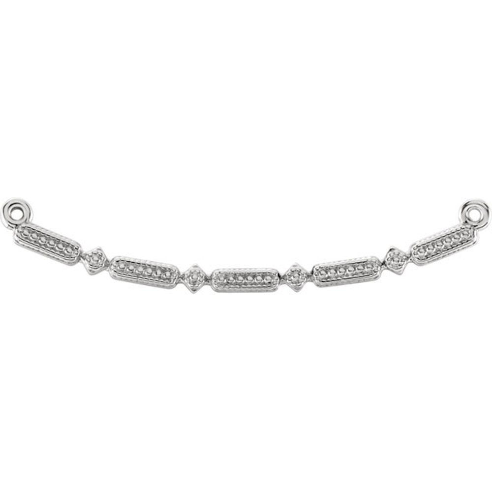 Sterling Silver Beaded Bar Necklace Center