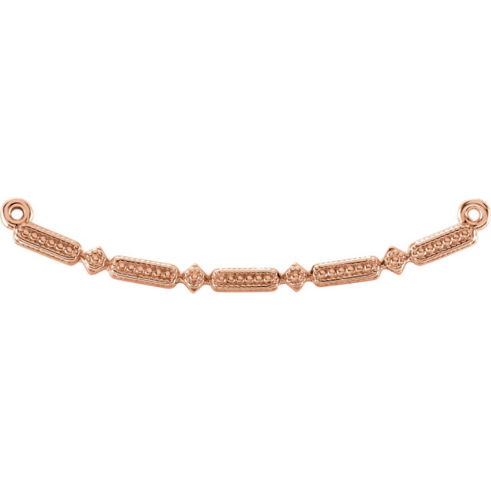 Beaded Bar Necklace Center,14k Rose Gold