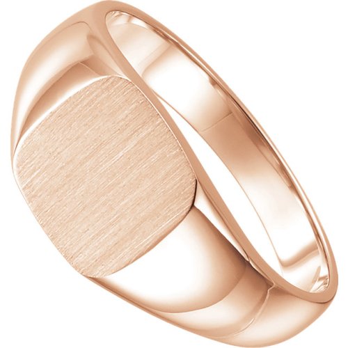 Men's Solid Signet Ring, 10k Rose Gold.