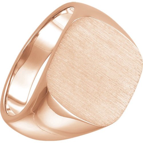 Men's Solid Signet Ring, 10k Rose Gold.