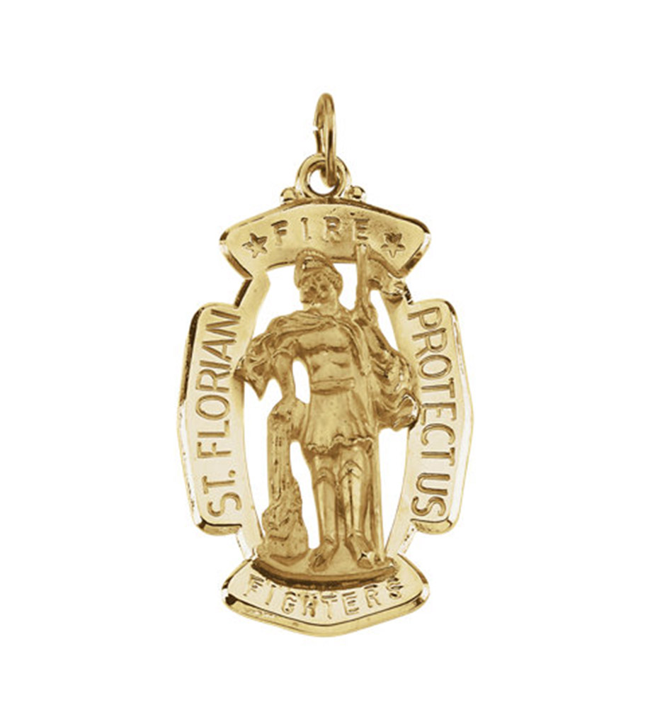 14k Yellow Gold St. Florian Medal (30x20 MM).