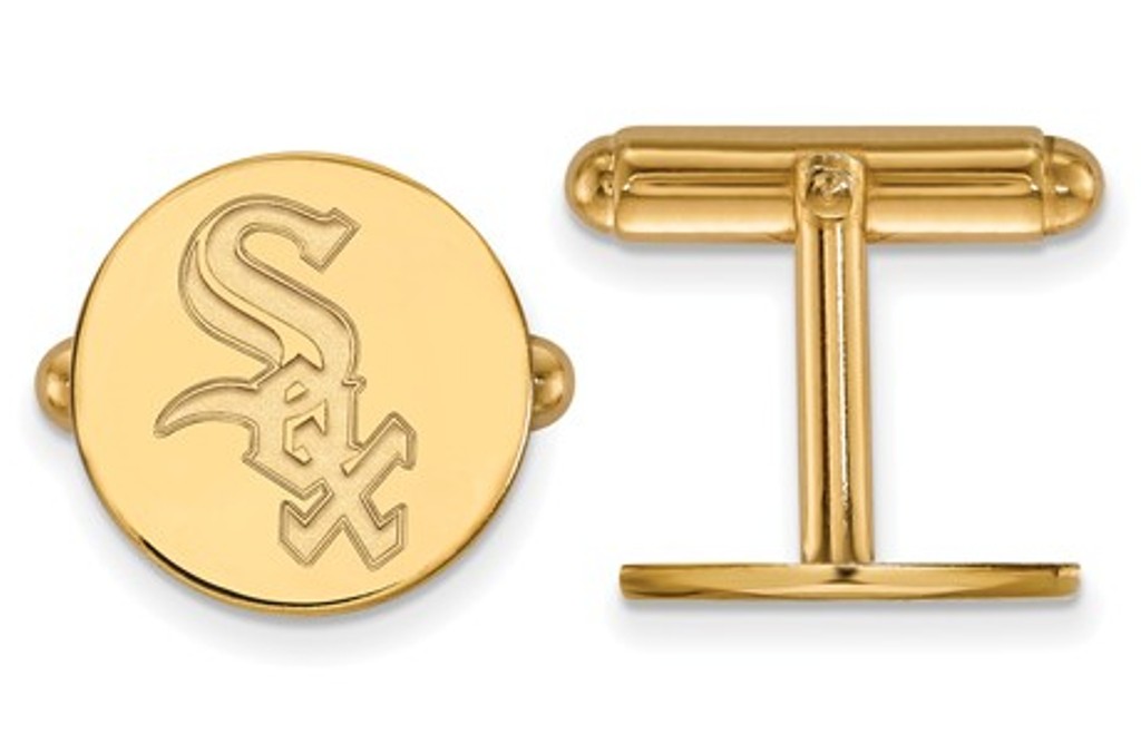 14k Yellow Gold MLB LogoArt Chicago White Sox Cuff Link