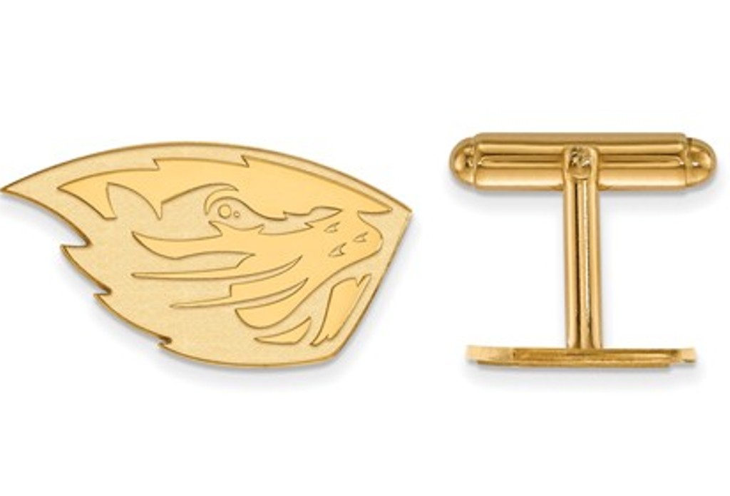 14k Yellow Gold Oregon State University Cuff Links, 16MM