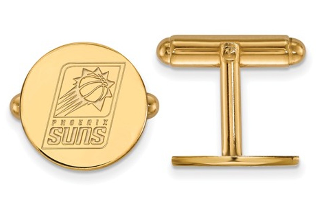 14k yellwo gold NBA LogoArt Phoenix Suns Cuff Links, 15MM