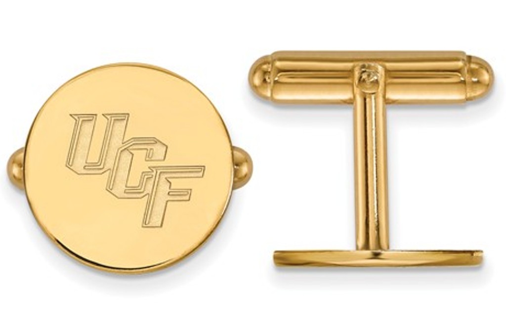 14k Yellow Gold LogoArt University Of Central Florida Cuff Links, 15MM