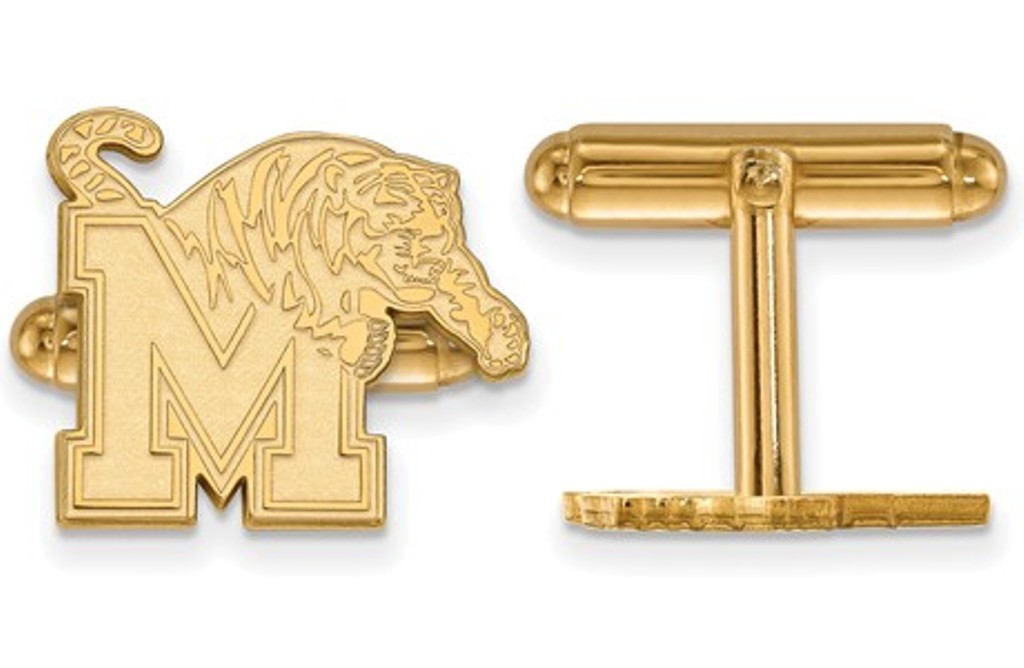 14k yellwo gold LogoArt University Of Memphis Cuff Links, 15MM