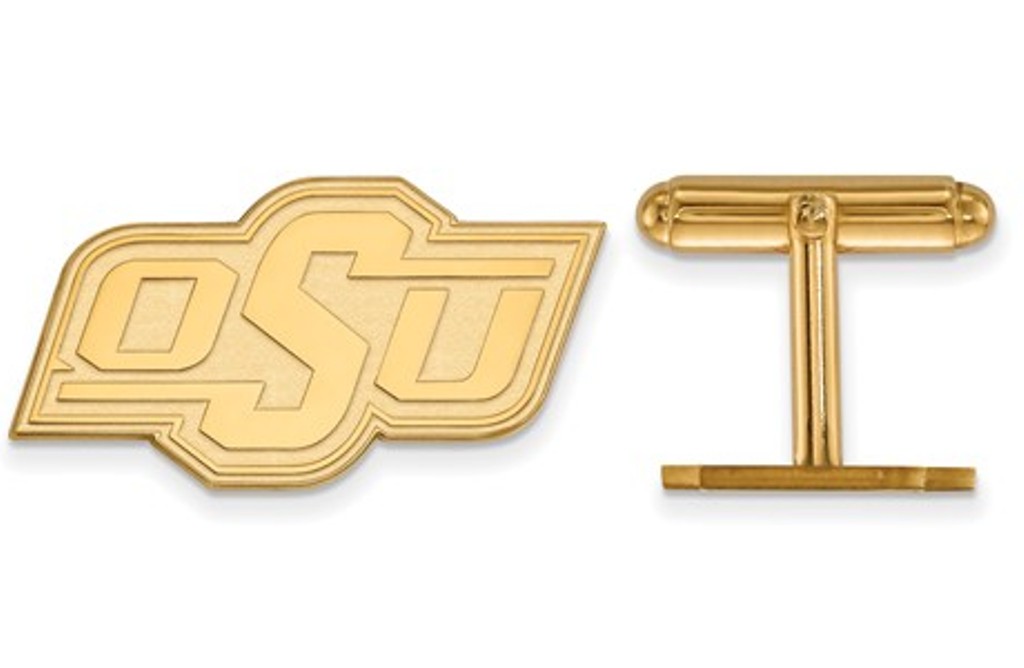 14k Yellow Gold LogoArt Oklahoma State University Cuff Links, 16MM