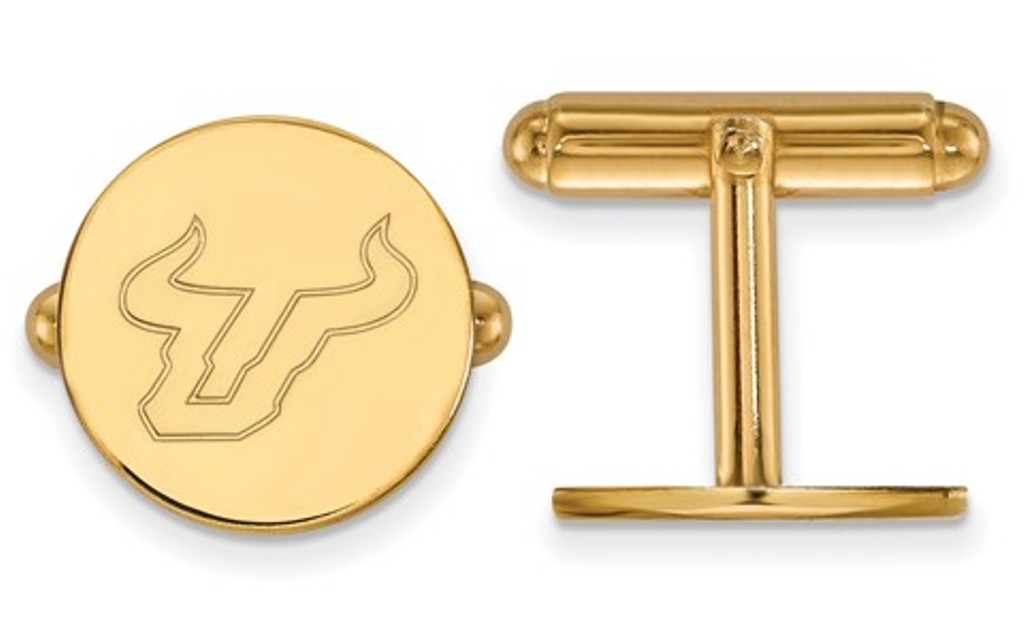 14k Yellow Gold LogoArt University of South Florida Cuff Links, 15 MM