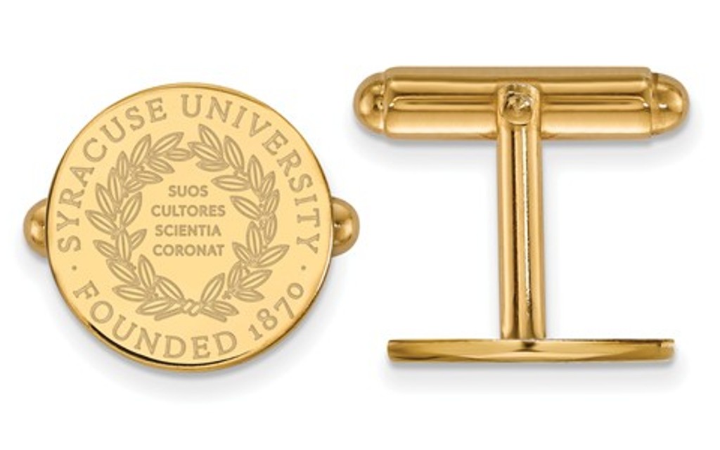 14k Yellow Gold LogoArt Syracuse University Crest Cuff Links, 15MM