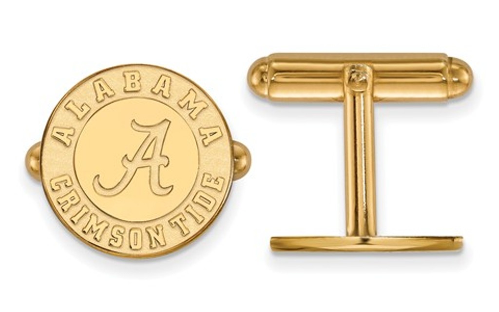 14k Yellow Gold LogoArt University of Alabama Cuff Links, 16mm