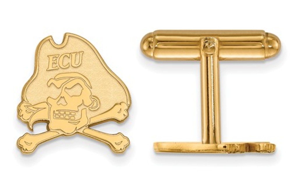 14k Yellow Gold LogoArt East Carolina University Cuff Links, 15MM