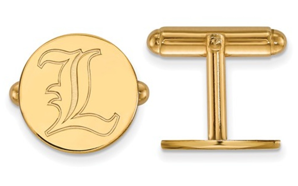 14k Yellow Gold LogoArt University Of Louisville Cuff Links, 15MM