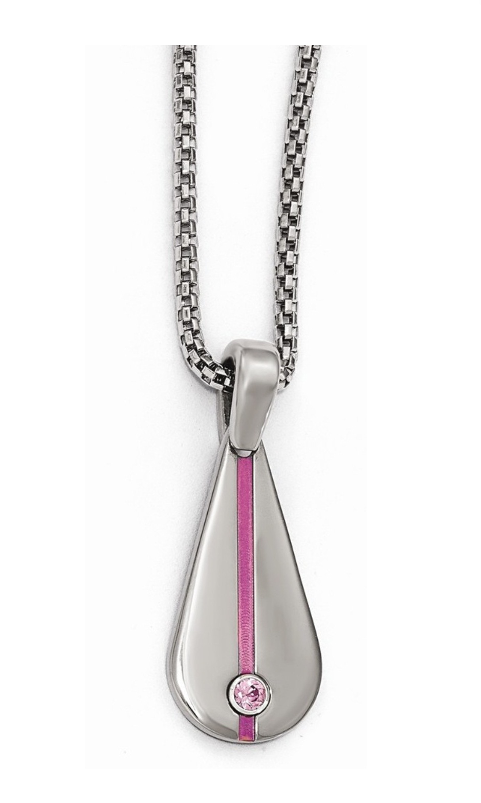  Titanium Pink Anodized With Pink Sapphire 2in Ext Necklace