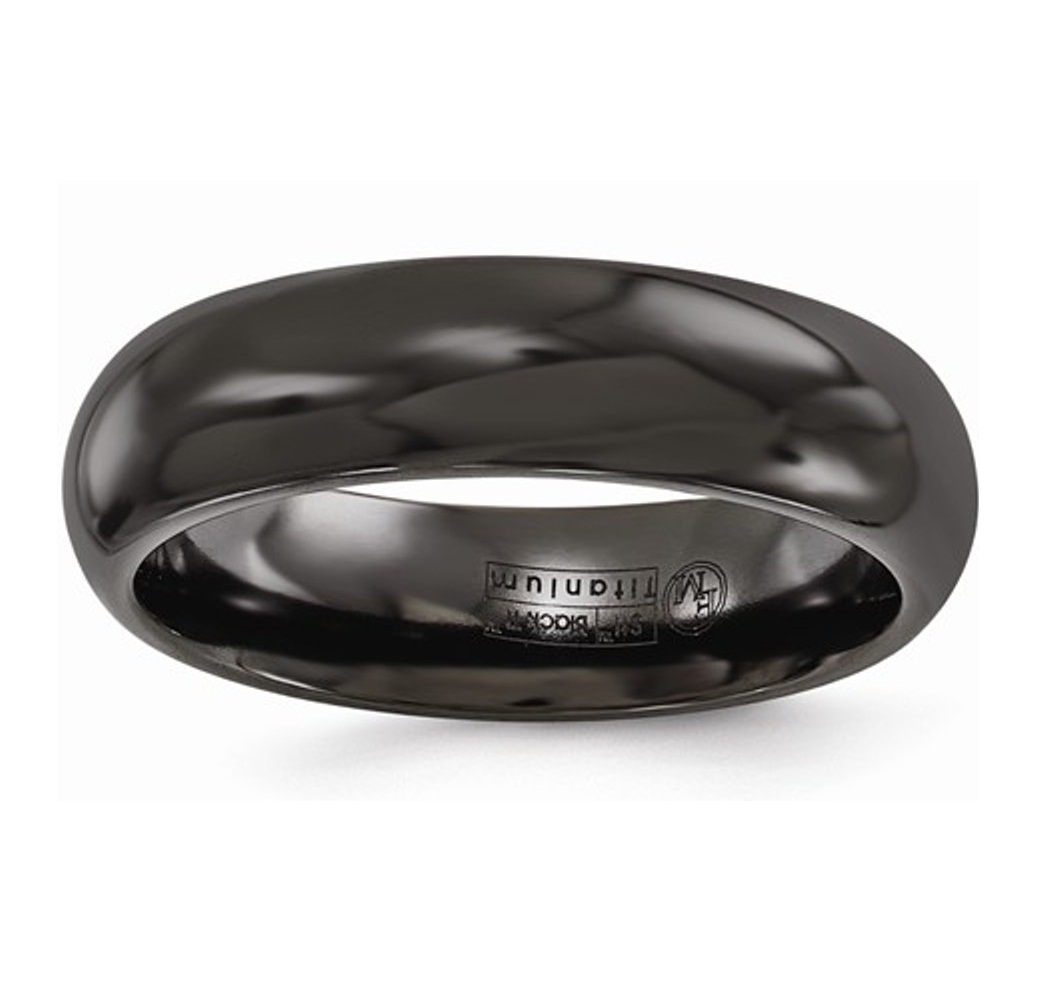 Titanium Black Ti Polished 6mm Band
