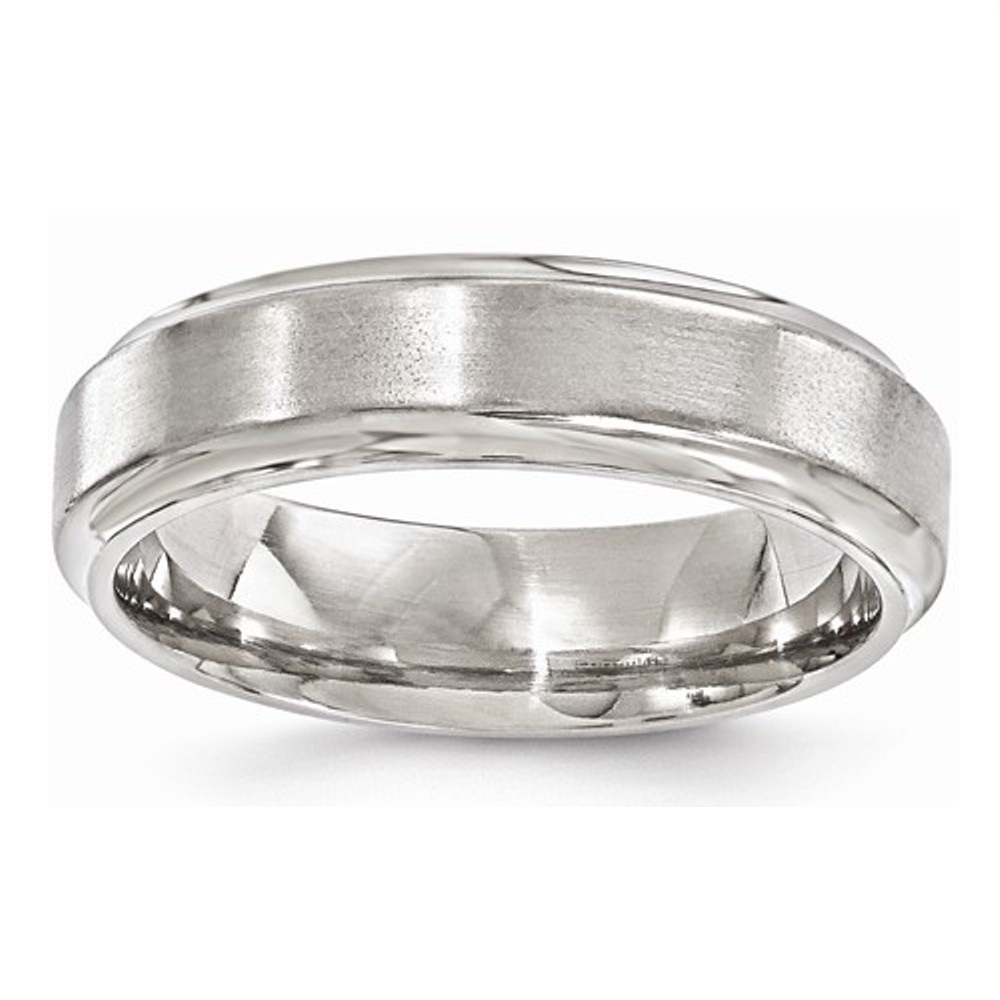 Titanium Brushed And Polished Beveled 6mm Band