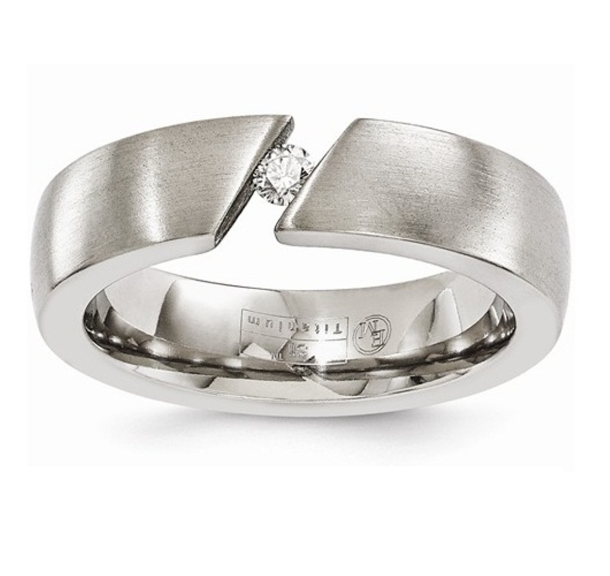  Titanium Brushed Diamond Band