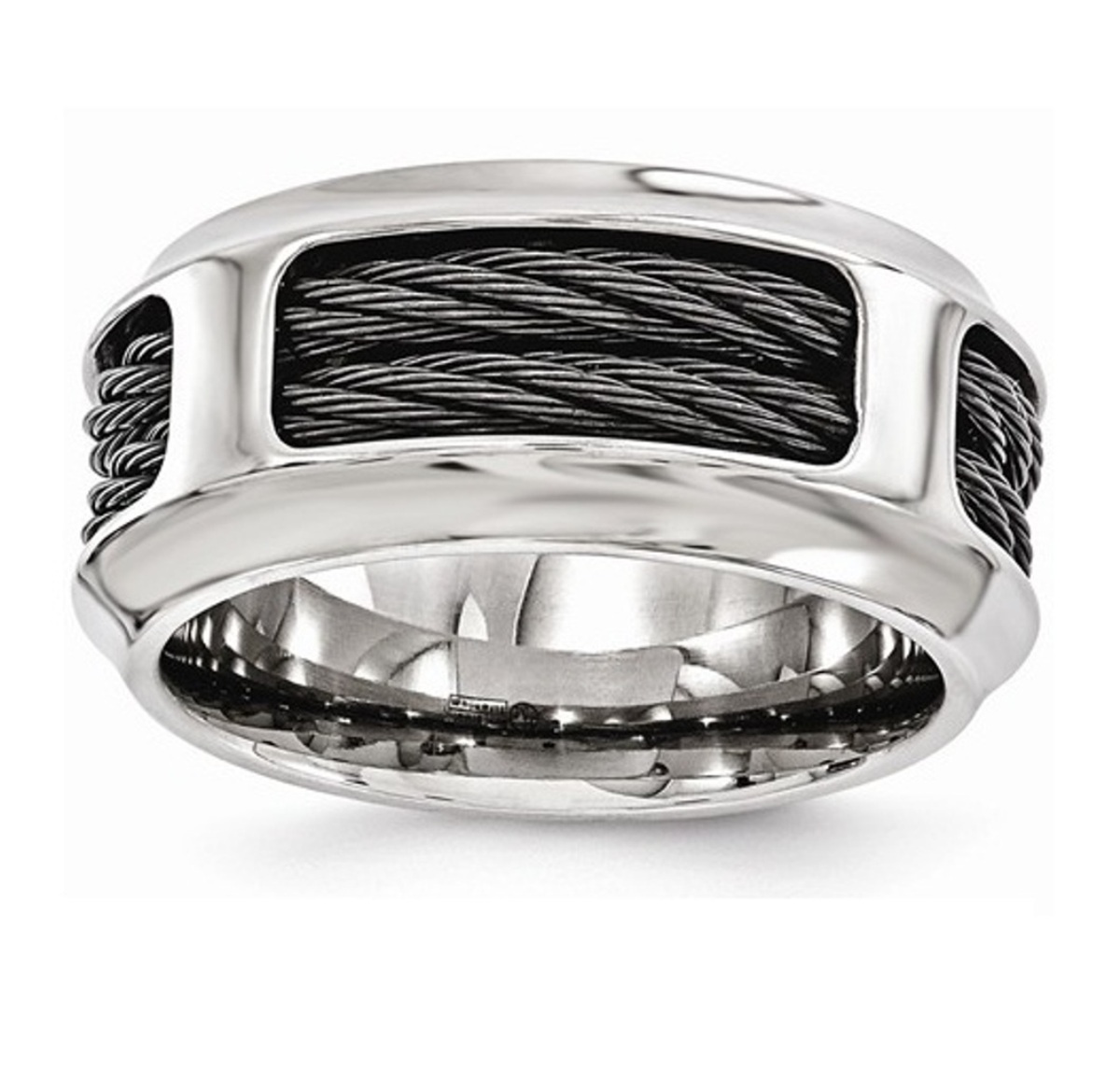  Stainless Steel And Black Ti Cable 10.75mm Band