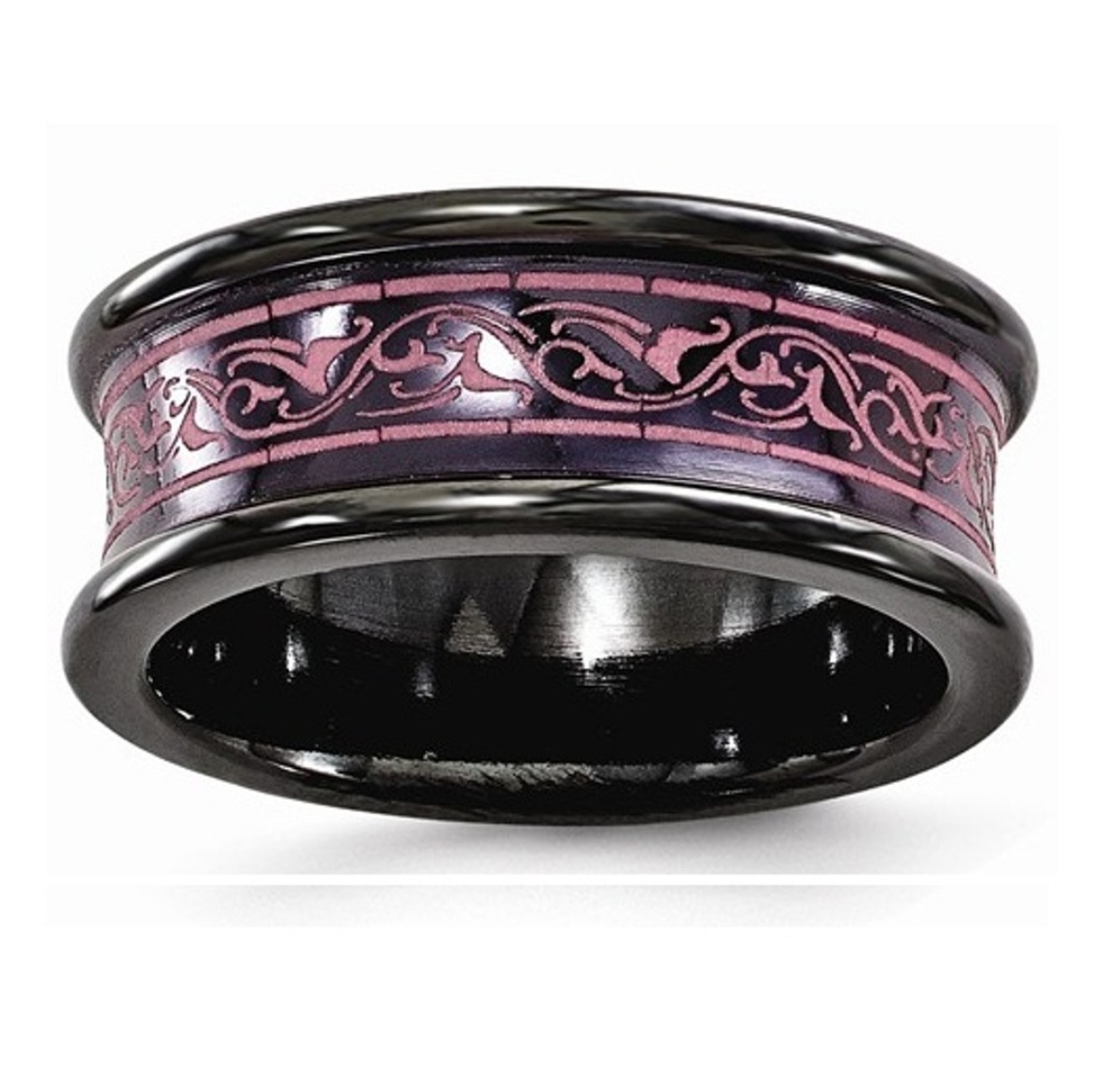  Black Ti Concave Anodized Pink Band
