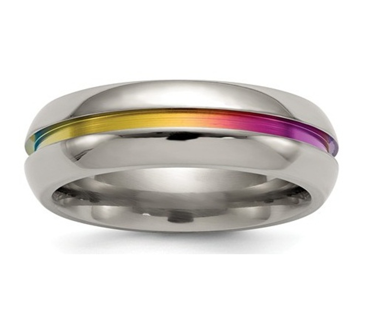  Titanium Multi-Colored Anodized Center 7mm Band