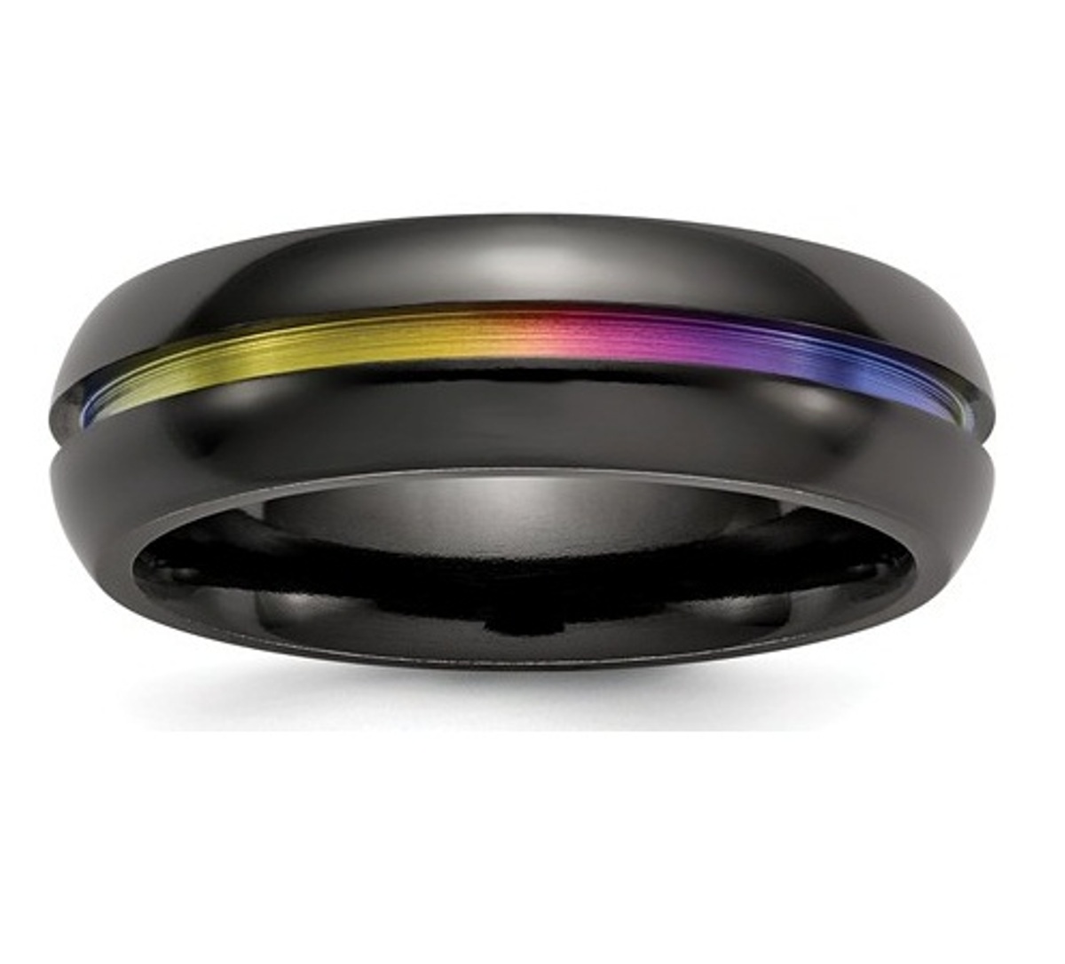  Black Ti Multi-Colored Anodized 7mm Band