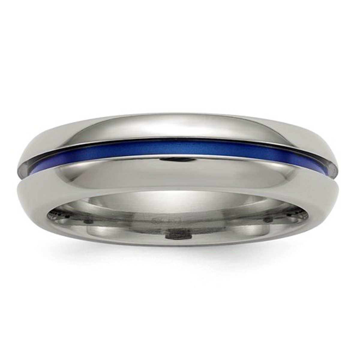  Titanium Blue-Anodized Center 6mm Band