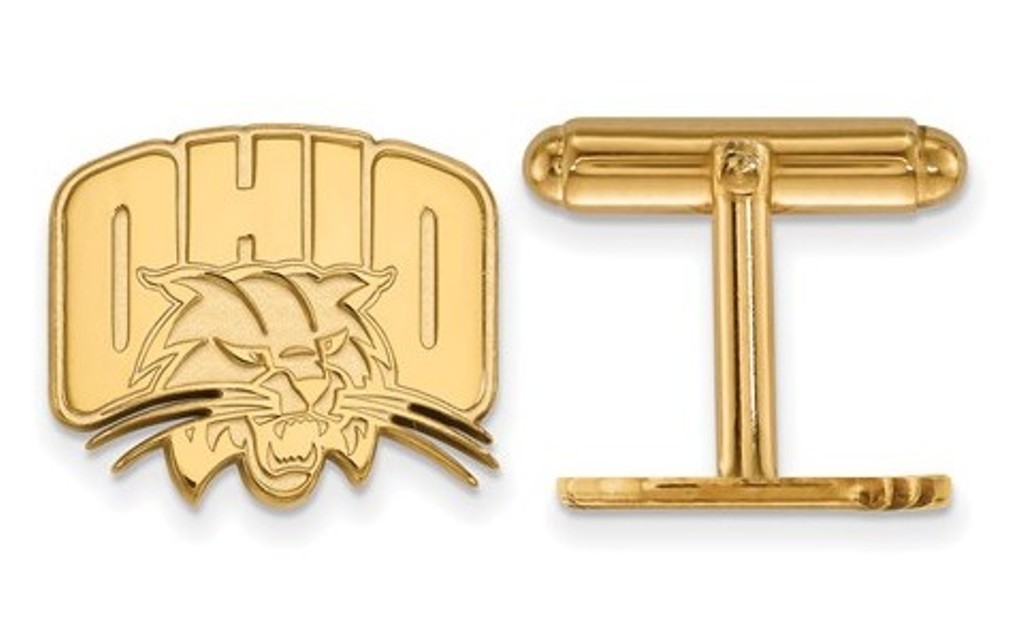 Gold-Plated Sterling Silver , LogoArt Ohio University Cuff Links,18x15MM