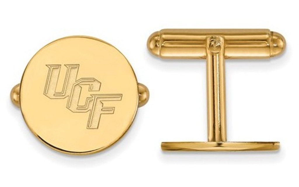Gold-Plated Sterling SilverLogoArt University Of Central Florida Cuff Links,15MM