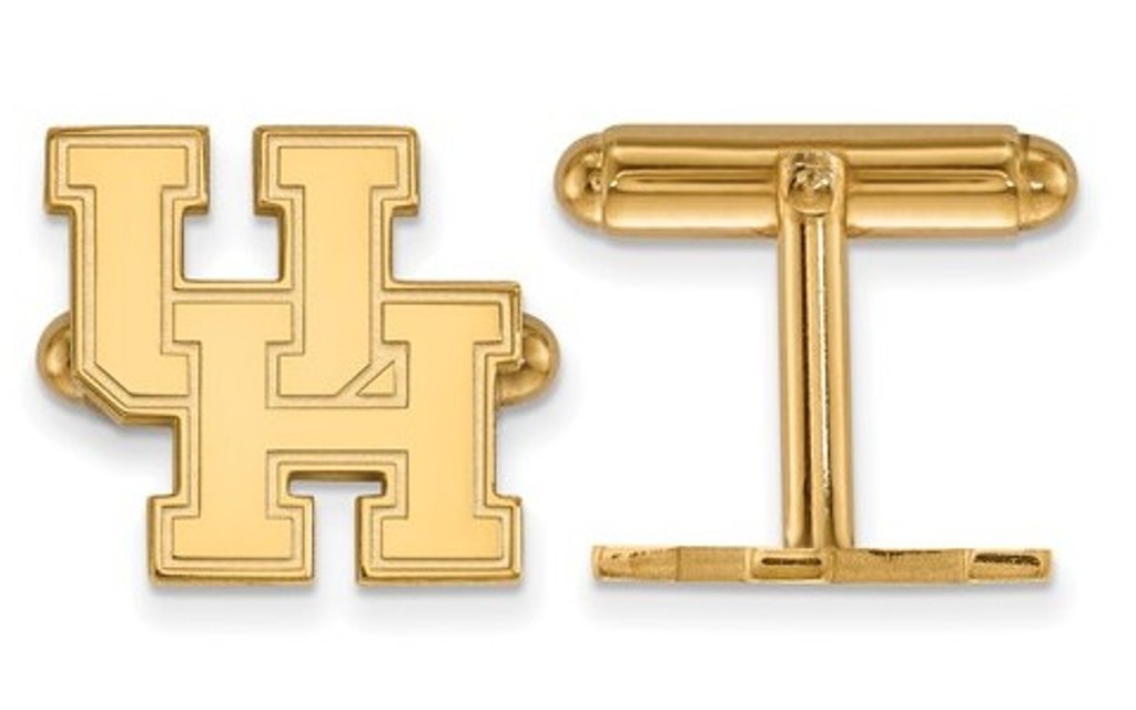 Gold-Plated Sterling Silver , LogoArt University Of Houston Cuff Links,16MM