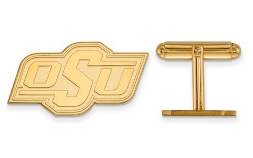 Gold-Plated Sterling Silver , LogoArt Oklahoma State University Cuff Links,15x29MM