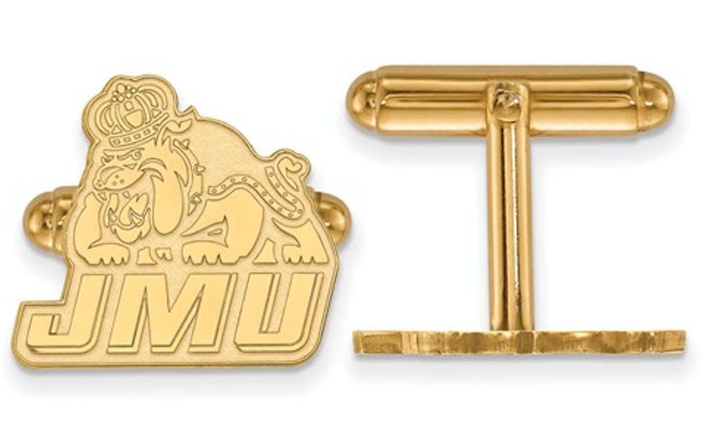 Gold-Plated Sterling Silver, LogoArt James Madison University Cuff Links, 15MMx19MM