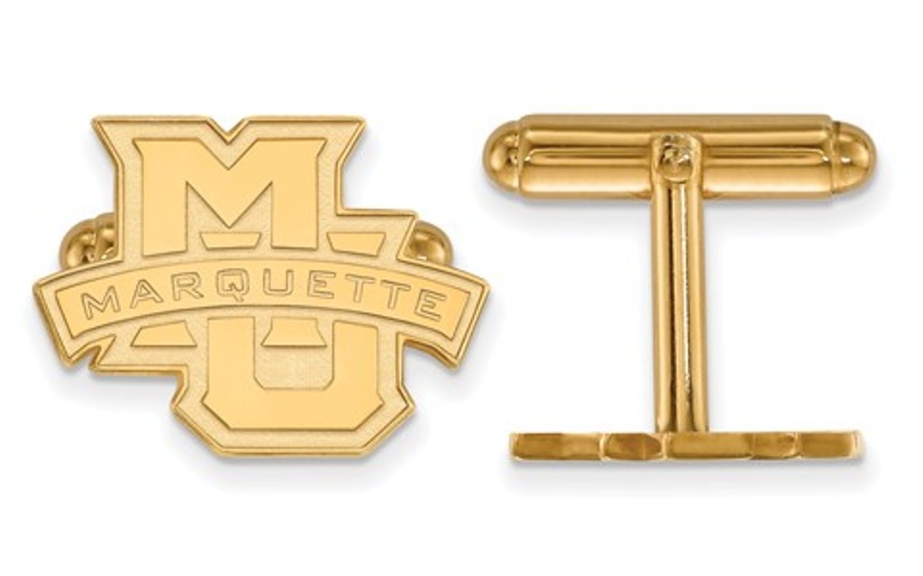 Gold-Plated Sterling Silver LogoArt Marquette University Cuff Links, 16MMX20MM