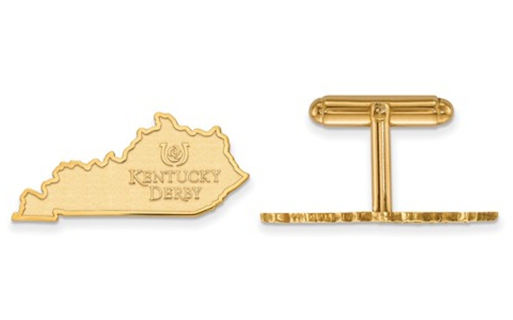 Gold- Plated Sterling Silver, LogoArt Kentucky, Derby Cuff Links, 15MM