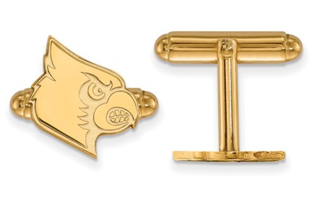Gold- Plated Sterling Silver, LogoArt University of Louisville, Cuff Links, 15MMX14MM