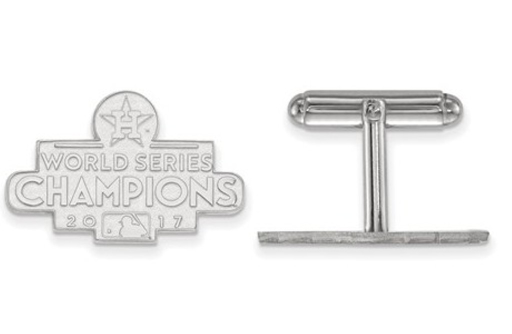 Rhodium-plated Sterling Silver 2017 World Series Champions Houston Astros Cuff Links