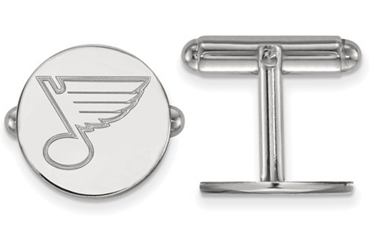 Sterling Silver NHL LogoArt St. Louis Blues Cuff Links