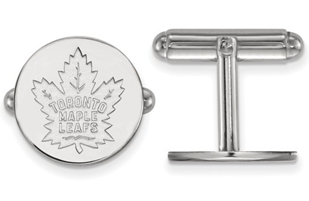 Sterling Silver NHL LogoArt Toronto Maple Leafs Cuff Links