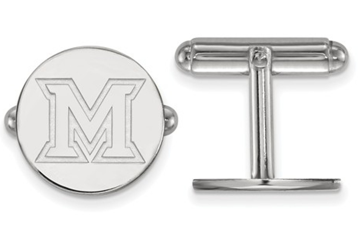 Sterling Silver LogoArt Miami University Cuff Link