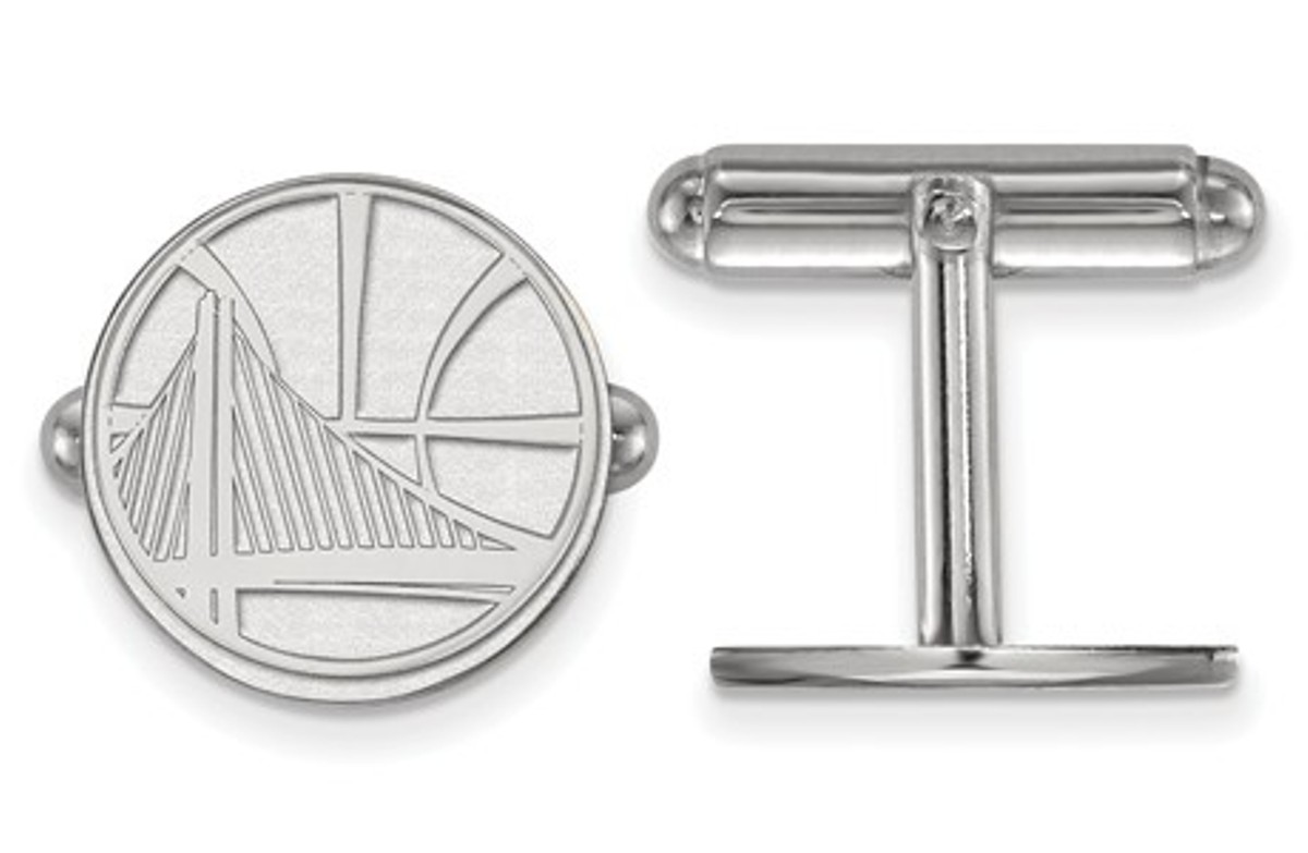 Sterling Silver NBA LogoArt Golden State Warriors Cuff Link