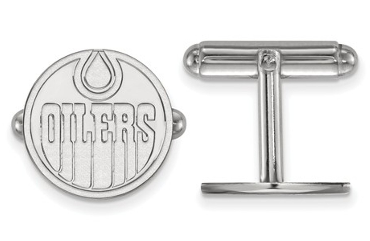 Sterling Silver NHL LogoArt Edmonton Oilers Cuff Links