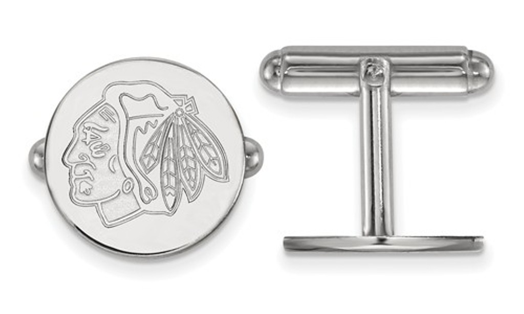 Sterling Silver NHL LogoArt Chicago Blackhawks Cuff Links