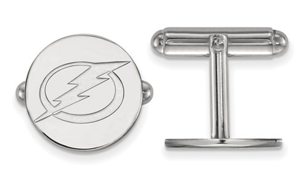 Sterling Silver NHL LogoArt Tampa Bay Lightning Cuff Links