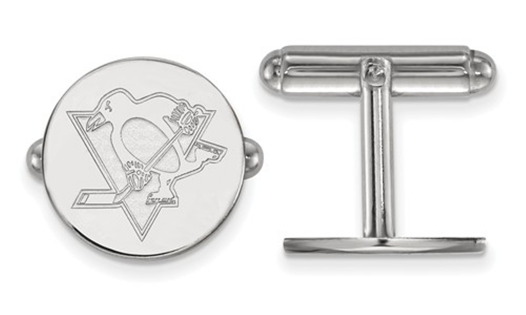 Sterling Silver NHL LogoArt Pittsburgh Penguins Cuff Links