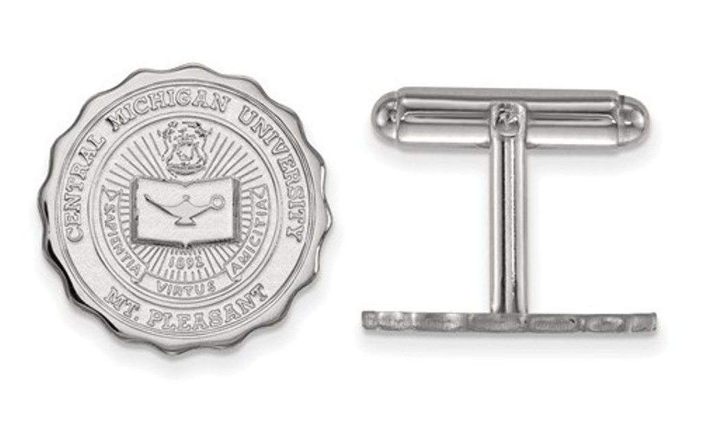 Sterling Silver LogoArt Central Michigan University Crest Cuff Link