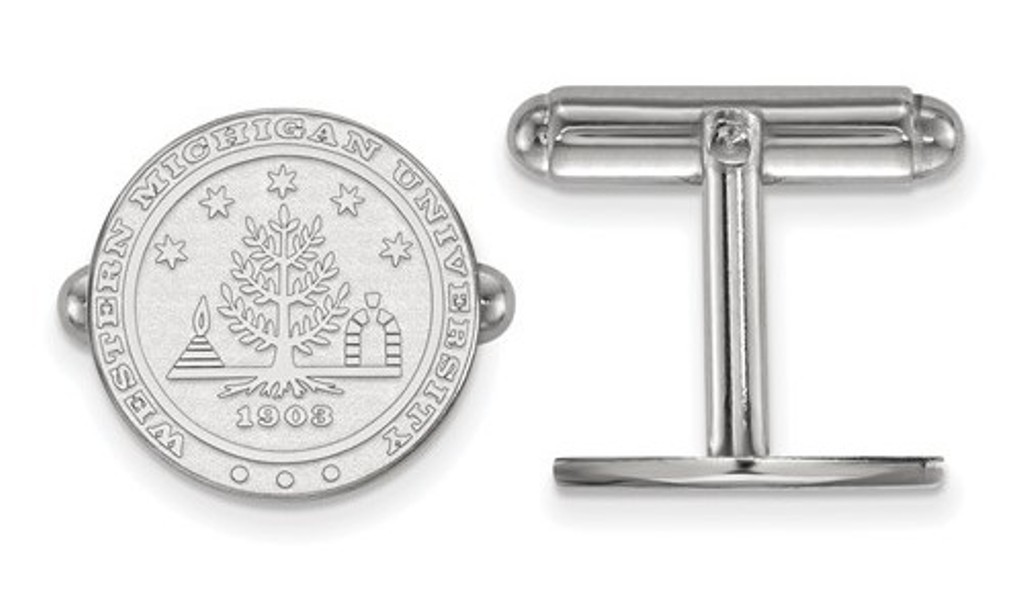 Sterling Silver LogoArt Western Michigan University Crest Cuff Link