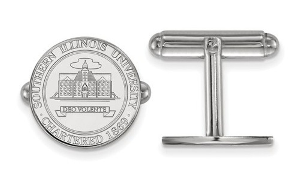 Sterling Silver LogoArt Southern Illinois University Crest Cuff Link