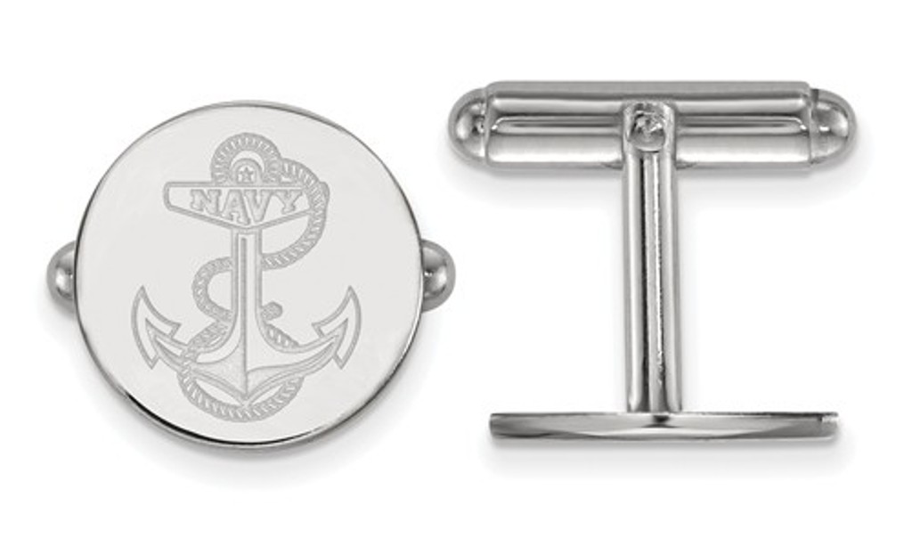 Sterling Silver LogoArt Navy Cuff Link