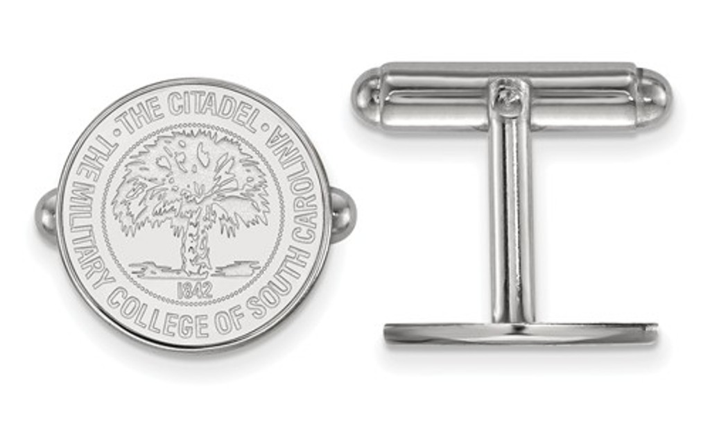 Sterling Silver LogoArt The Citadel Crest Cuff Link