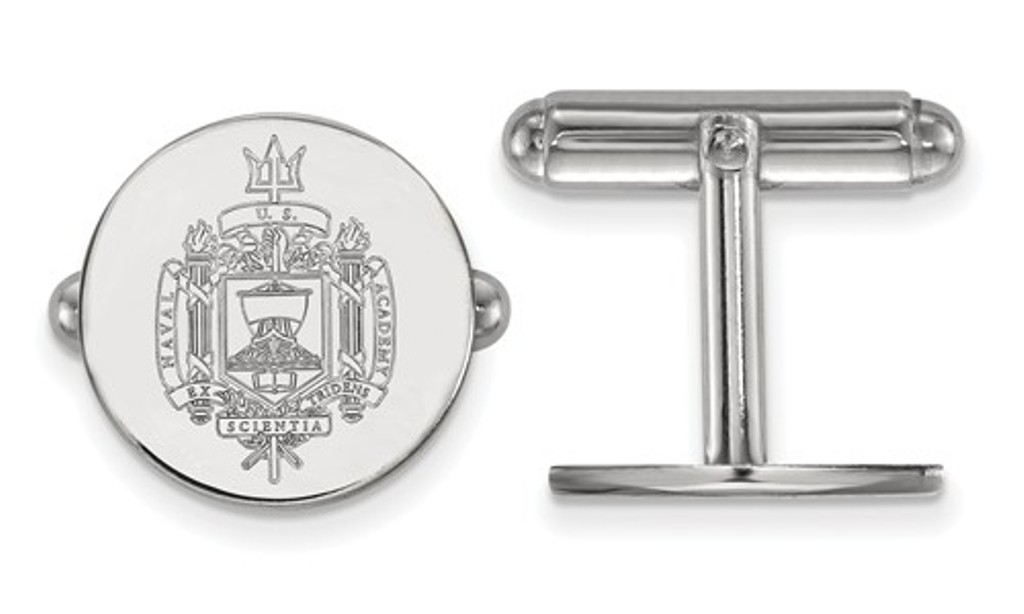 Sterling Silver LogoArt Navy Crest Cuff Link